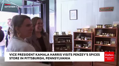 Kamala Harris Visits Spice Store In Pittsburgh, Pennsylvania While Preparing For Debate