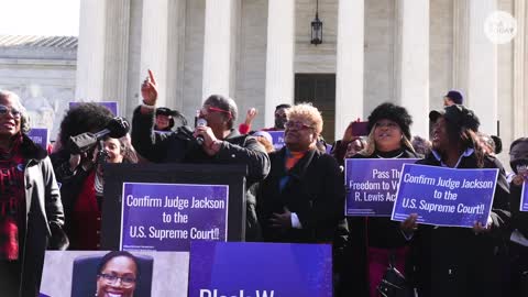 Black women rally at the Supreme Court for Ketanji Brown Jackson |