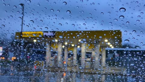 Watching the window and listening to music on rainy days