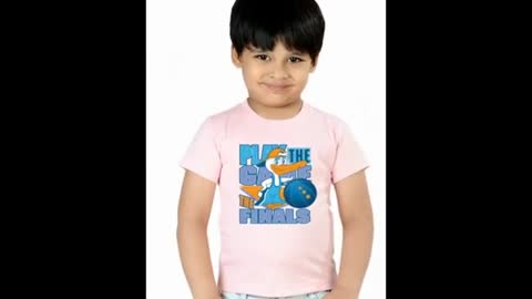 Red Colour Kids Graphic T Shirts