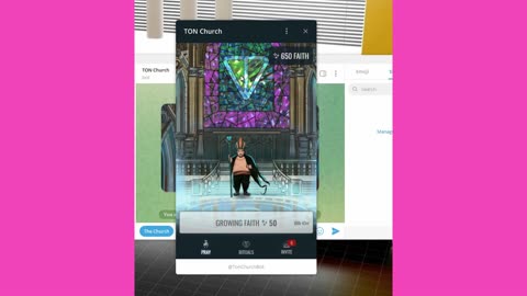 new mining mini app telegram bot TON CHURCH EARN FAITH