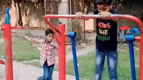 Kids playing video