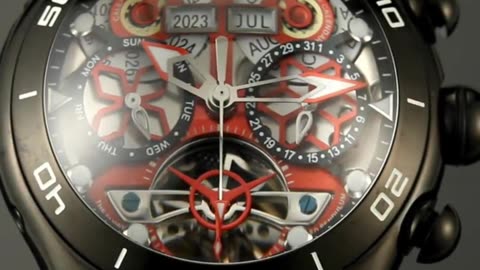 Reef Tiger/RT Luminous Sport Automatic Watches For Men Steel Tourbillon Year Month