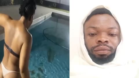 South African musician zodwa wabantu swim nake in pool