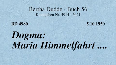 BD 4980 - DOGMA: MARIA HIMMELFAHRT ....