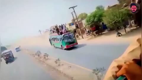 MMS bus Accident on road in pakistan