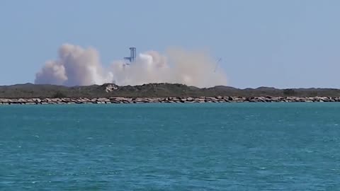 SpaceX Booster 11 Static Fire 4/7/2024 From Isla Blanca Park, South Padre Island, TX