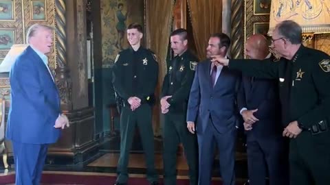 President Donald Trump meets with the Martin County Sheriff’s Office Deputies.