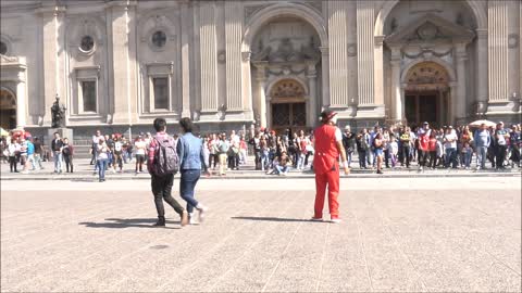 The Clown at Plaza De Armas in Santiago