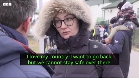 Watch: Families who have fled conflict in Ukraine arrive at the Polish border