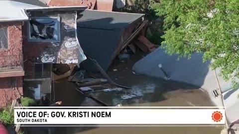 Homes, cars and roadways were washed away in McCook Lake, South Dakota