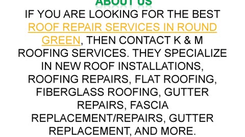 Best Roof Repair Services in Round Green