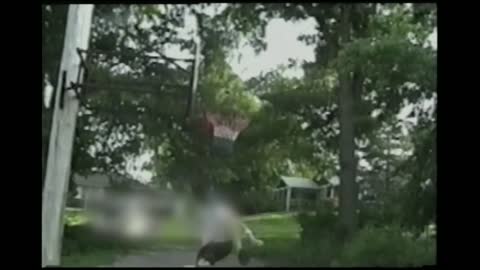 Teen's Trampoline Basketball Dunk Trick Epically Fails