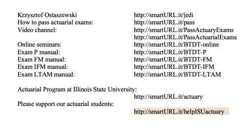 Exam FM exercise for January 20, 2022