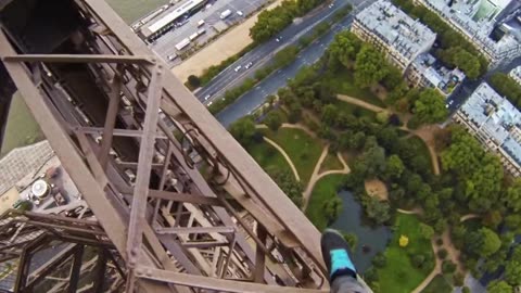 Guy Illegally Climbs Eiffel Tower