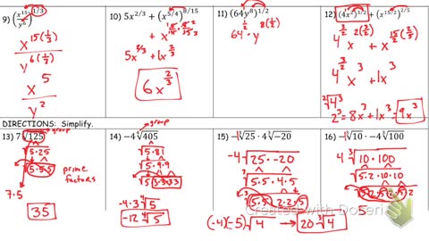 Simplifying Radicals with nth roots