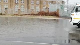 Blued Downs Way flooded due to heavy rainfall