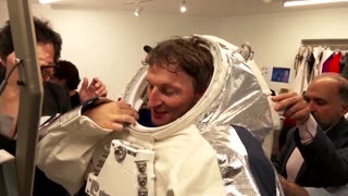 Fashion house Pierre Cardin creates spacesuit for astronaut training