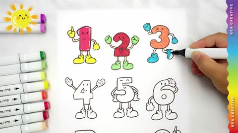 Let's color the Numbers @KeaCreative2 - Color Pages For Childrens. Enjoy!