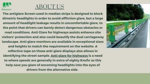 Complete info of antiglare screen for highway