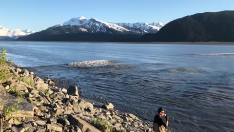 Catching a Tidal Bore on Camera in Alaska