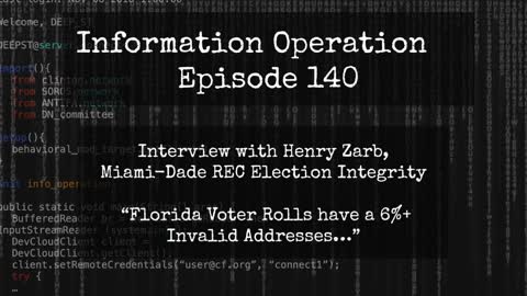 IO Episode 140 - Henry Zarb Miami-Dade REC Election Integrity