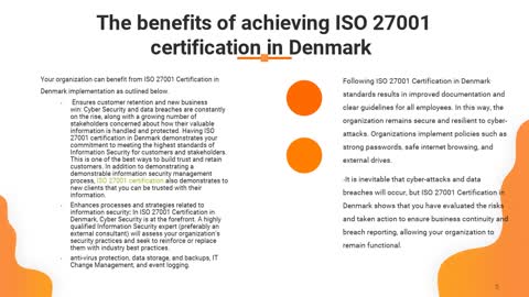 How does ISO 27001 Certification in Denmark work?