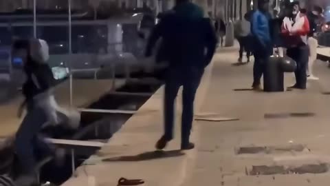 Migrant Urinating in The Street gets Told.