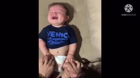 Happy laughing baby