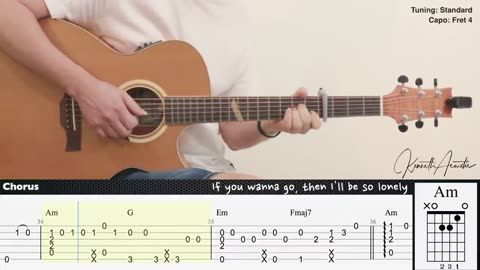 Let Me Down Slowly - Alec Benjamin | Fingerstyle Guitar | TAB + Chords + Lyrics