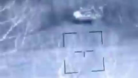 Ukrainian Forces carried out an attack on a Russian Tank with an anti-tank guided missile (ATGM).