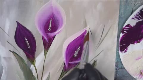 How to Paint Calla Lily / Flower Painting / Blending Acrylics / Calla Lilie / Blumenmalerei / V371