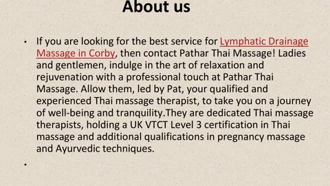 Get The Best Lymphatic Drainage Massage in Corby.