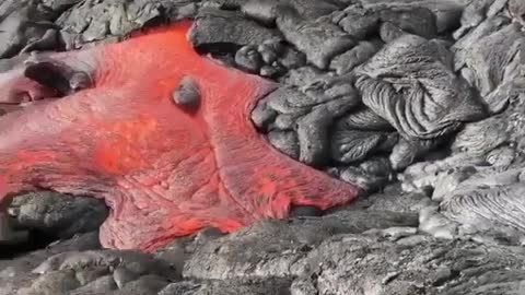 Volcano River in the sea