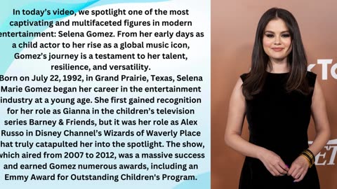 "Selena Gomez: From Disney Star to Global Icon – A Journey Through Music, Acting, and Philanthropy"