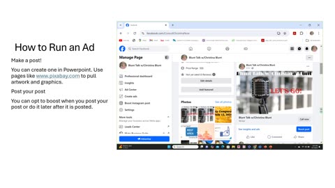 How to make a Facebook Page, ad, and boost it.