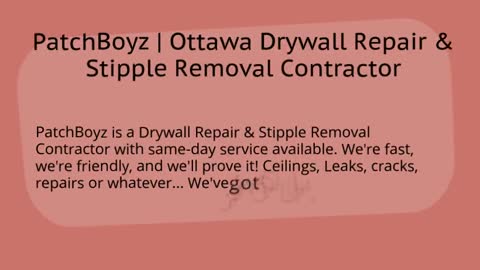 Ottawa Drywall repair