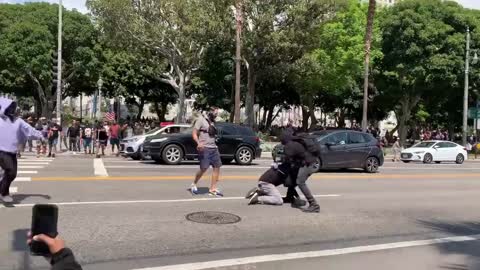 "No Safe Space for Facists"- Antifa violence at Los Angeles rally 08-14-2021 Multi Stream