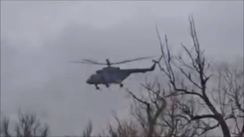 Helicopters Of Army Aviation Escort The Advancement Of Units Of The RF Armed Forces