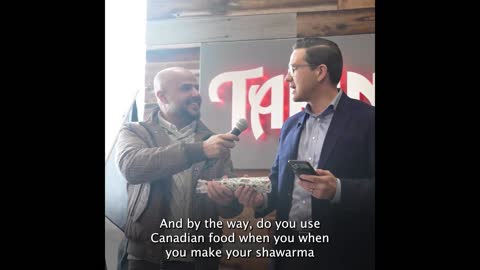 Conservative leadership candidate Pierre Poilievre bought the shawarma with Bitcoin