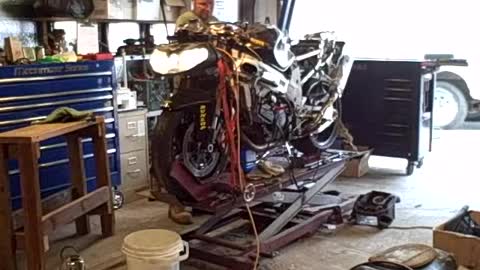 03 Suzuki TL1000R after rear head replacement at www.MotorManiaGarage.com