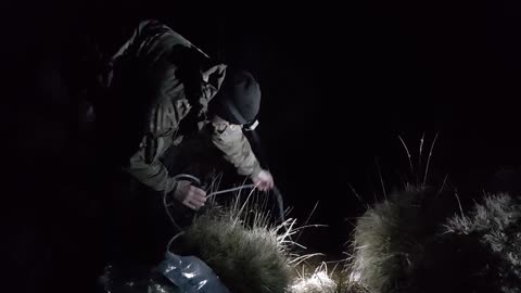 Filtering water at night in Dartmoor. Katydyn hike Pro