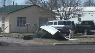 Powerful Winds Push Semi Truck Over