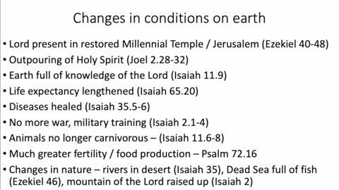 What changes can we expect in the world when Jesus comes again?