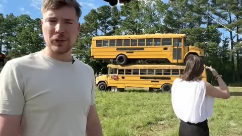 Mr beast breakin school bus😱😱