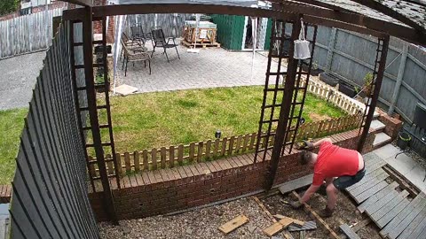 Hammer Slips From Man's Hand and Breaks Window