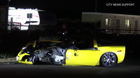 West Sacramento Chevrolet Corvette vs Freightliner Big Rig Crash August 30, 2024