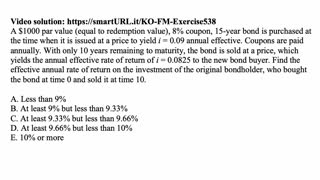 Exam FM exercise for June 7, 2022