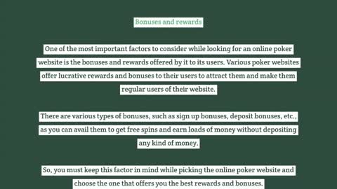 Guide to choose the best online poker site