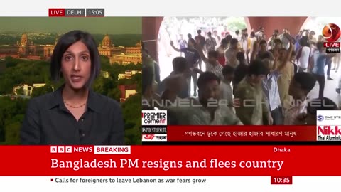 Bangladesh PM resigns and flees country as protesters storm palace | BBC News